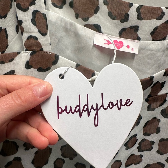 Buddy Love Brown and White Leopard Top - Picture 2 of 6